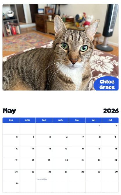 2026 - 2027 Chloe Grace - Pawidols Pet Calendar