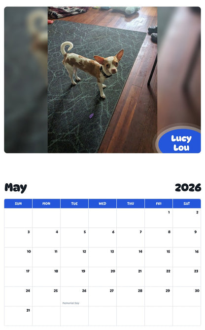 2026 - 2027 Lucy Lou - Pawidols Pet Calendar