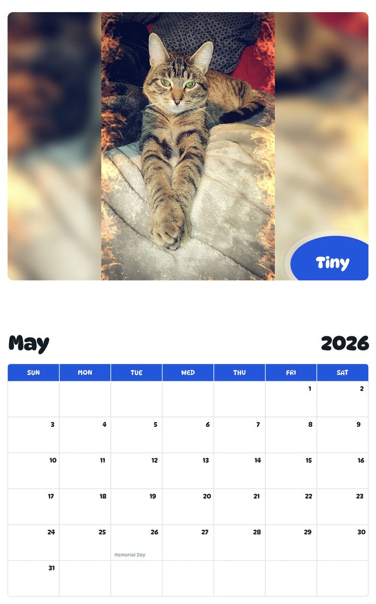2026 - 2027 Tiny - Pawidols Pet Calendar