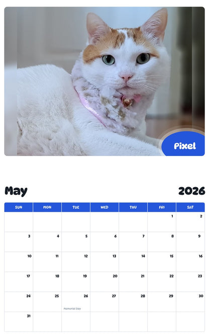 2026 - 2027 Pixel - Pawidols Pet Calendar