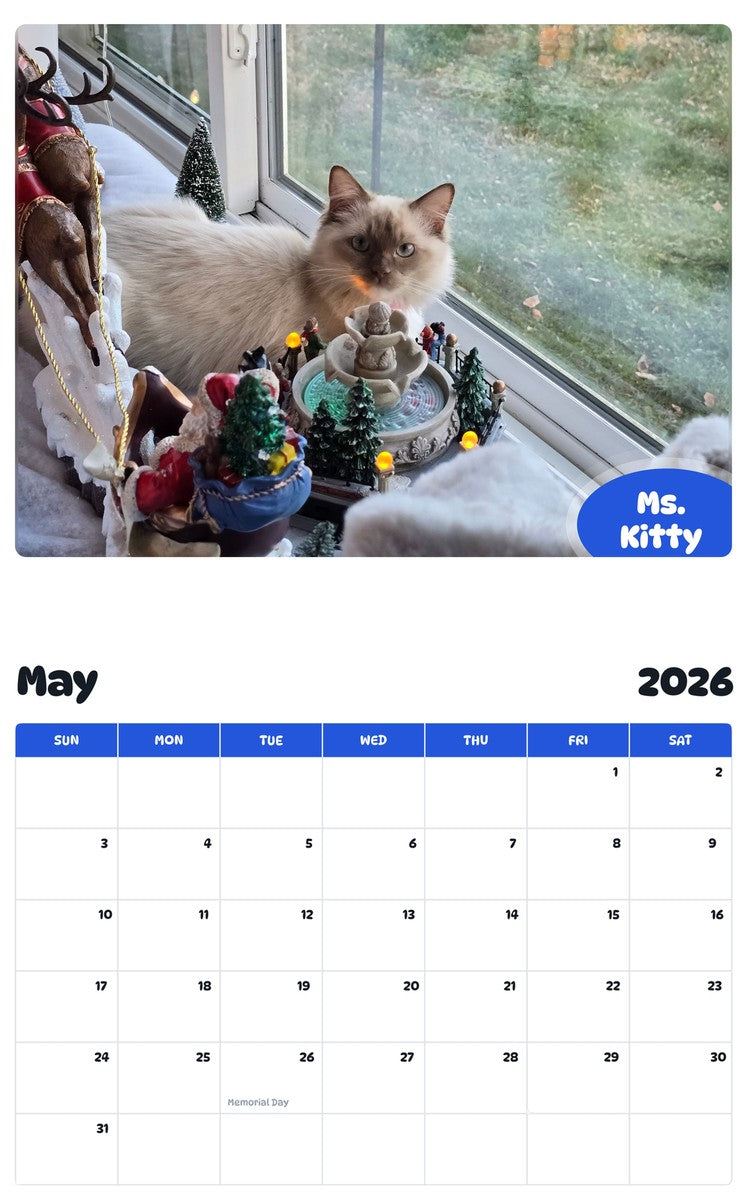 2026 - 2027 Ms. Kitty - Pawidols Pet Calendar