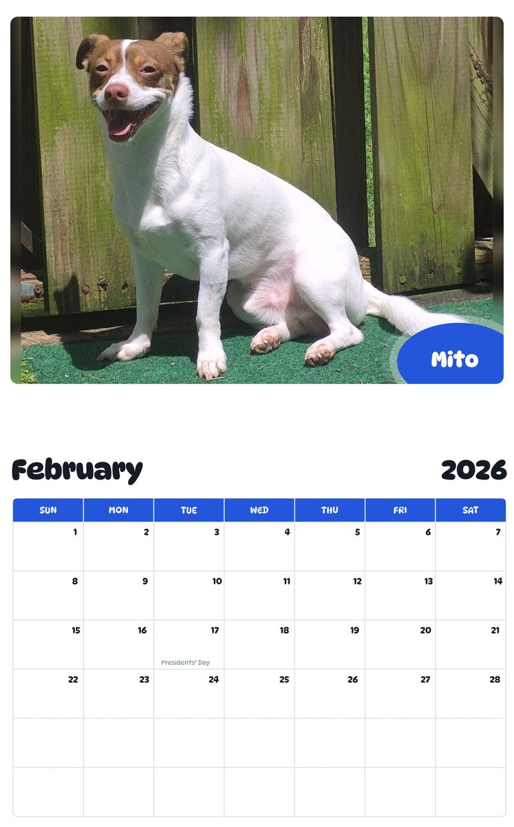 October 2025 - September 2026 Mito - Pawidols Pet Calendar