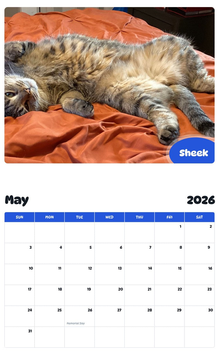 2026 - 2027 Sheek - Pawidols Pet Calendar