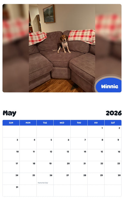 2026 - 2027 Winnie - Pawidols Pet Calendar