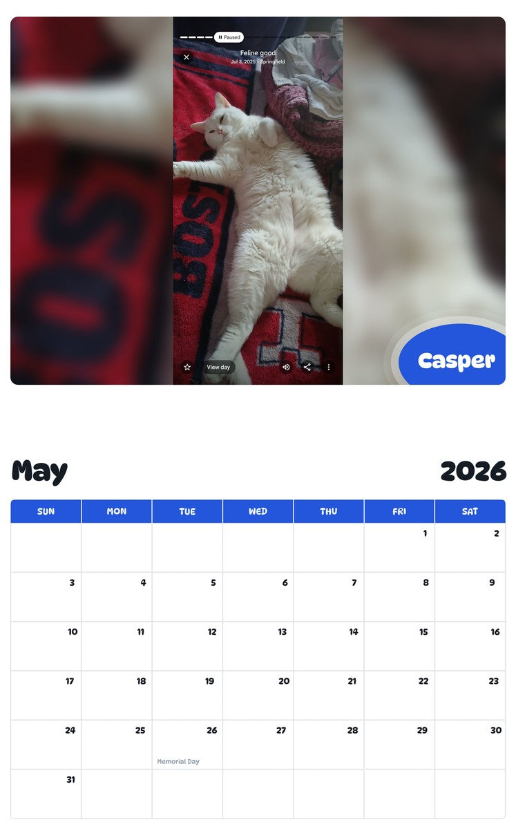 2026 - 2027 Casper - Pawidols Pet Calendar