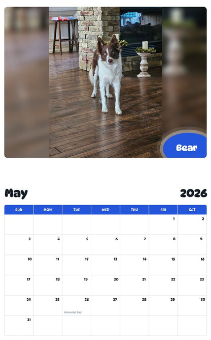 2026 - 2027 Bear - Pawidols Pet Calendar
