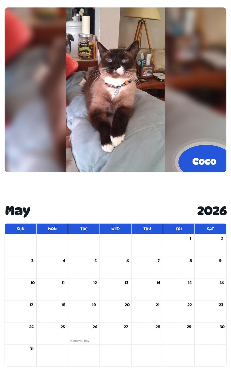 2026 - 2027 Coco - Pawidols Pet Calendar
