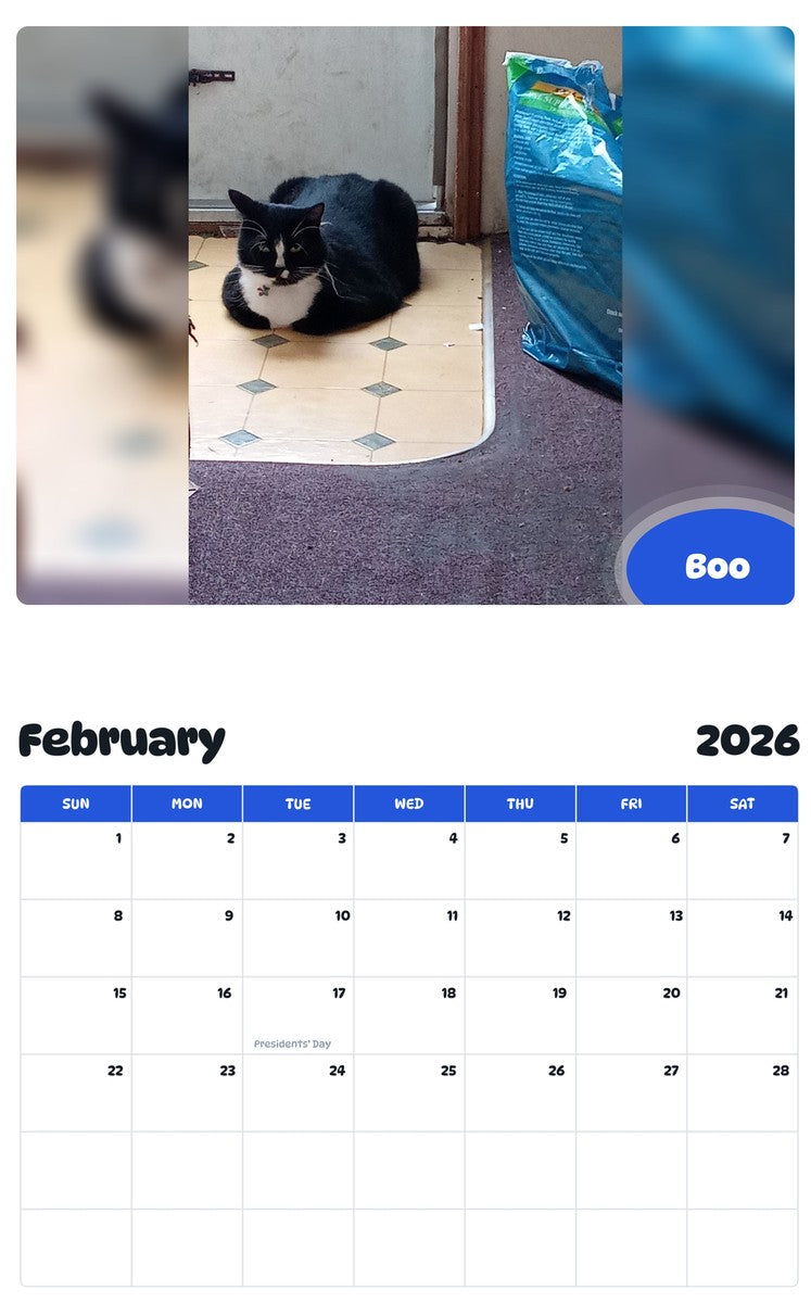 October 2025 - September 2026 Boo - Pawidols Pet Calendar