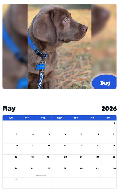 2026 - 2027 Dug - Pawidols Pet Calendar