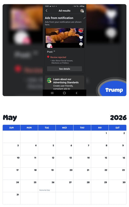 2026 - 2027 Trump - Pawidols Pet Calendar