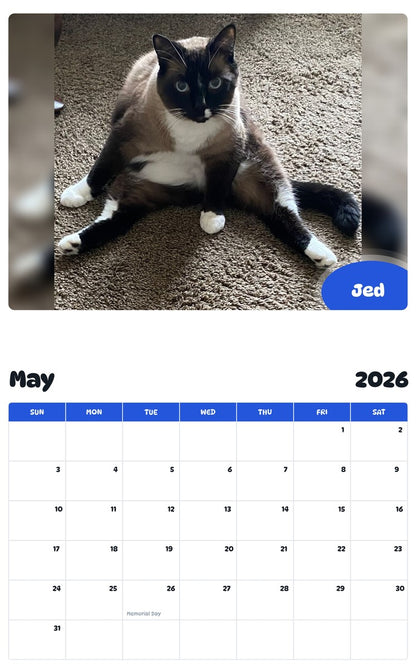 2026 - 2027 Jed - Pawidols Pet Calendar