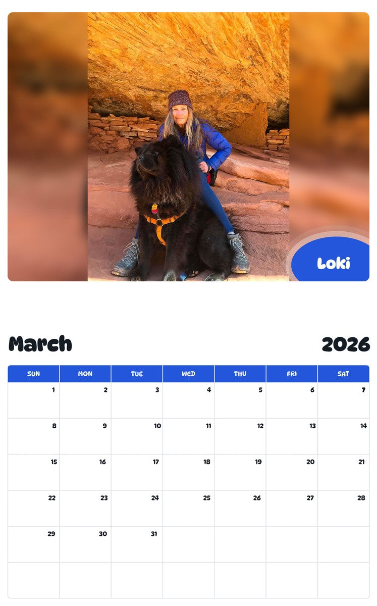 November 2025 - October 2026 Loki - Pawidols Pet Calendar