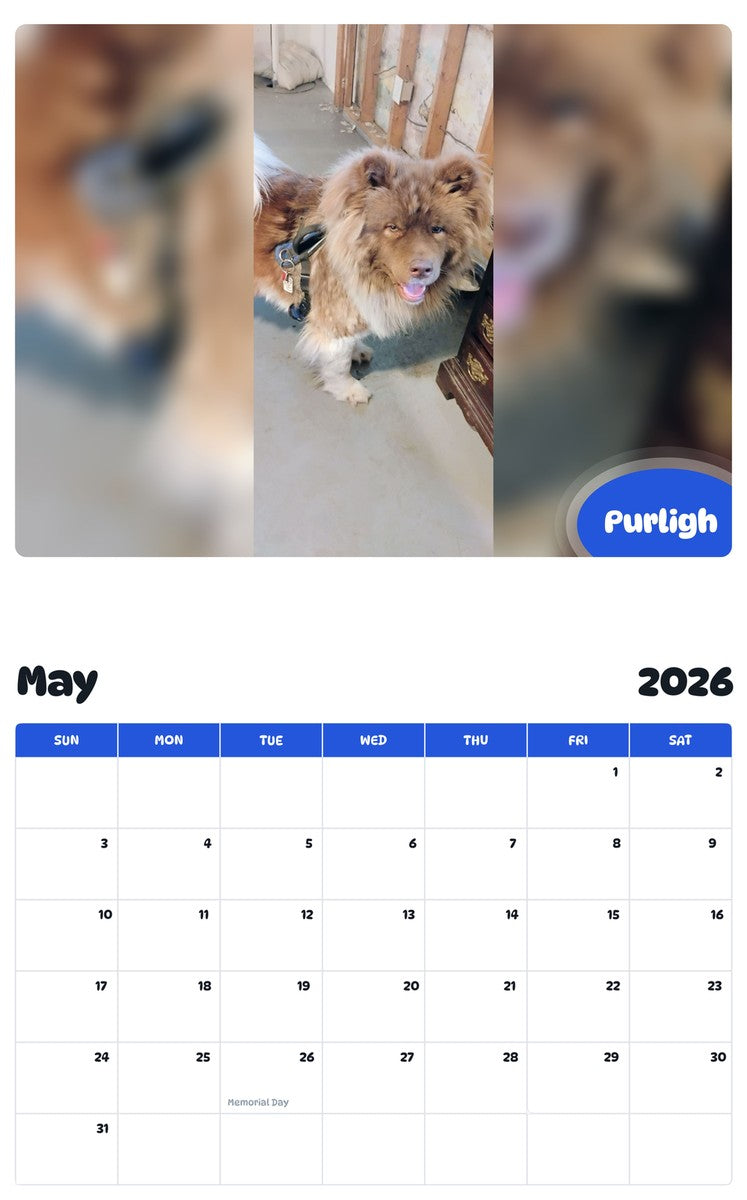 2026 - 2027 Purligh - Pawidols Pet Calendar