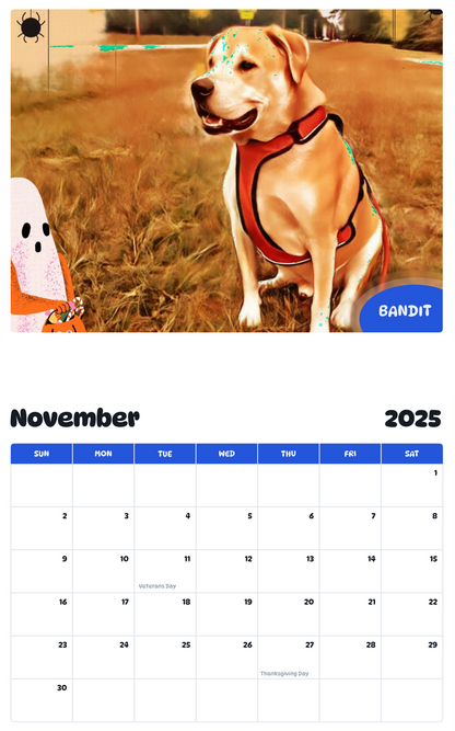 July 2025 - June 2026 Bandit - Pawidols Pet Calendar