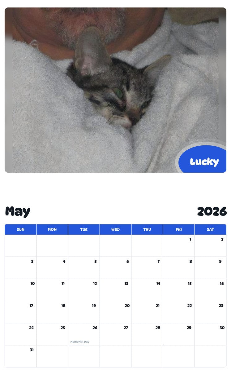 2026 - 2027 Lucky - Pawidols Pet Calendar