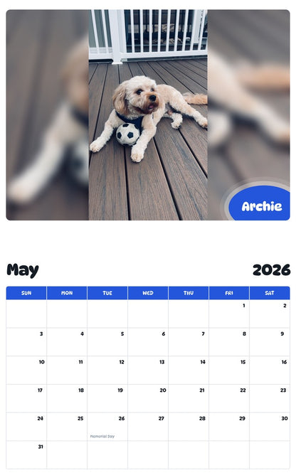 2026 - 2027 Archie - Pawidols Pet Calendar