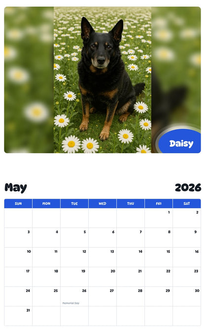 2026 - 2027 Daisy - Pawidols Pet Calendar