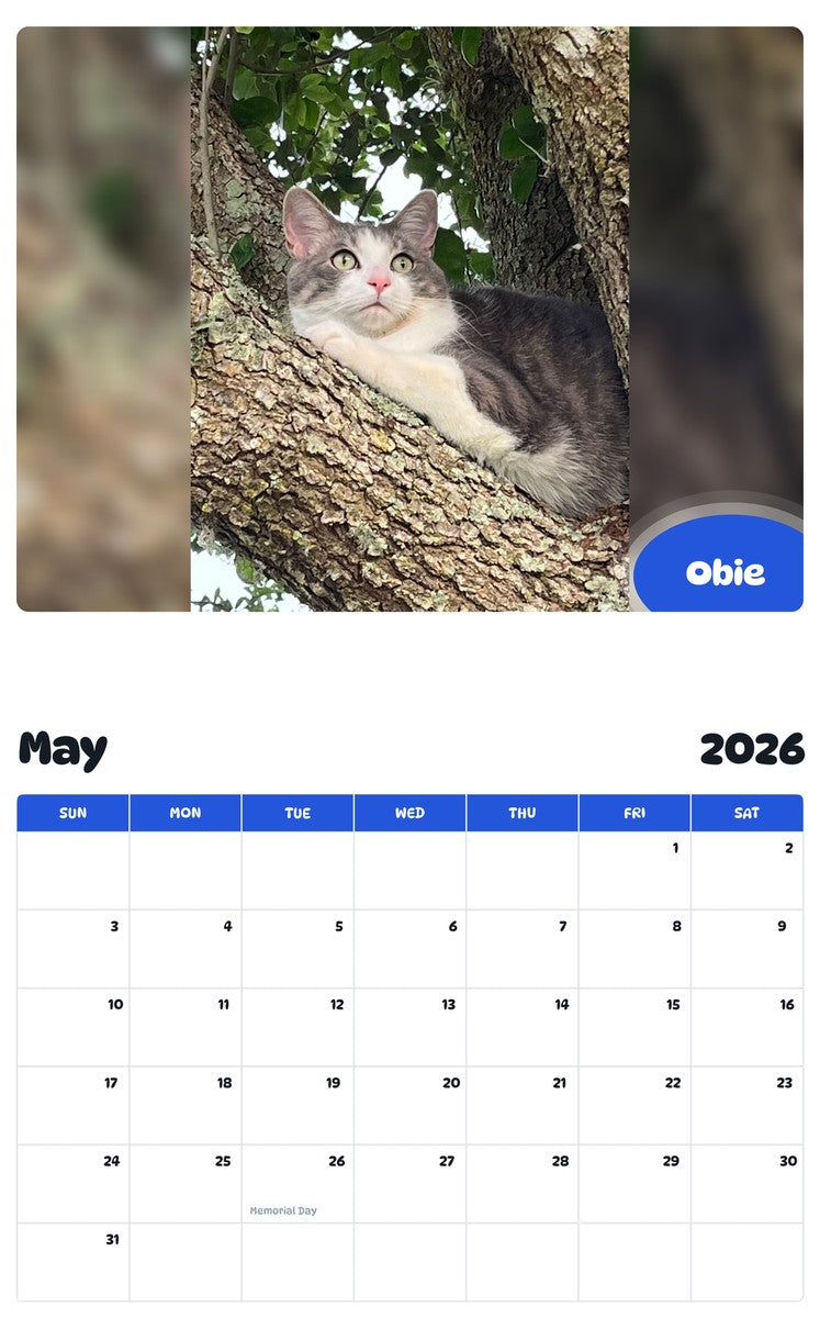 2026 - 2027 Obie - Pawidols Pet Calendar
