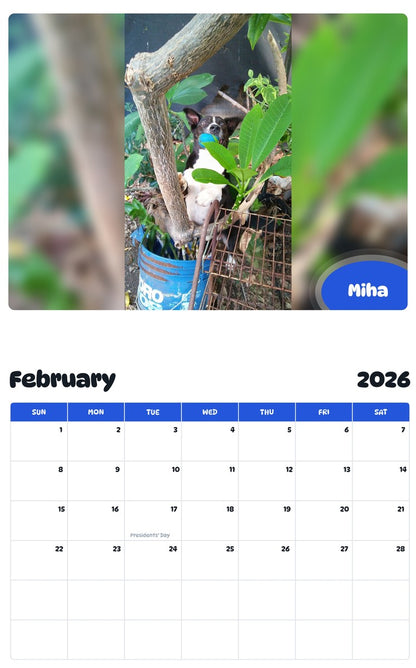 November 2025 - October 2026 Miha - Pawidols Pet Calendar