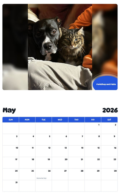 2026 - 2027 PorkChop and Pablo - Pawidols Pet Calendar