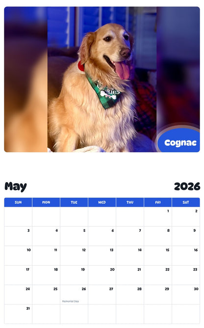 2026 - 2027 Cognac - Pawidols Pet Calendar