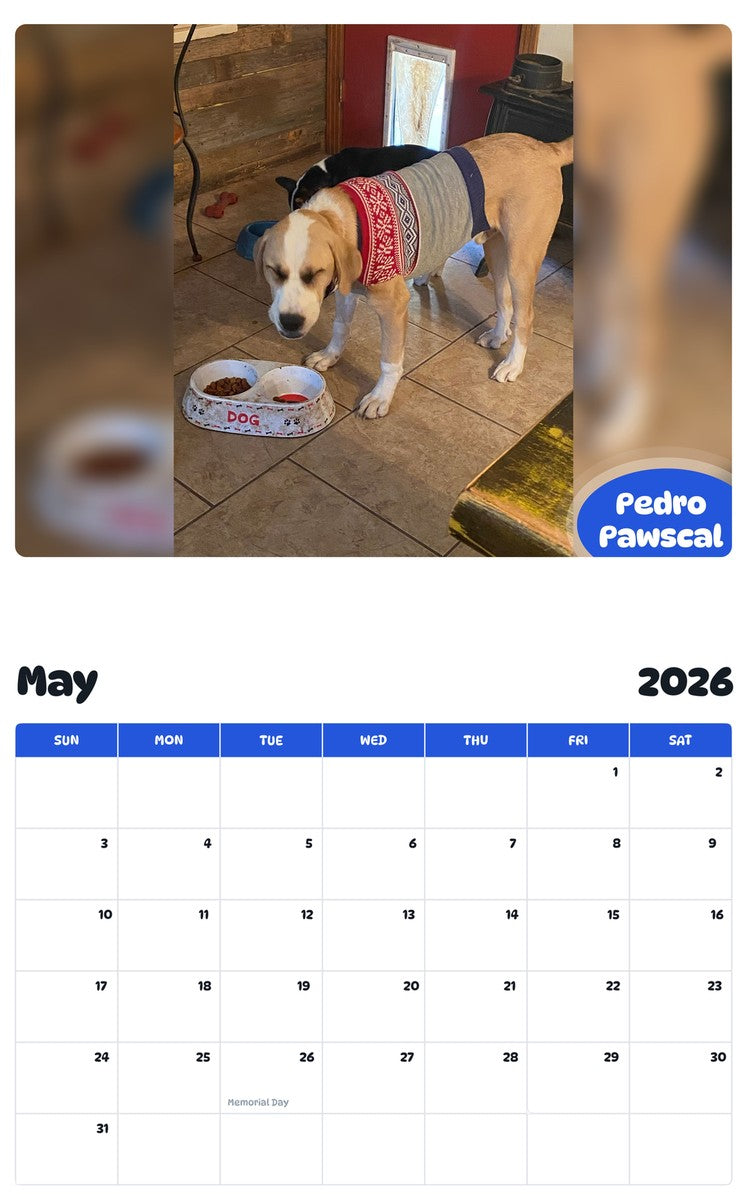 2026 - 2027 Pedro Pawscal - Pawidols Pet Calendar