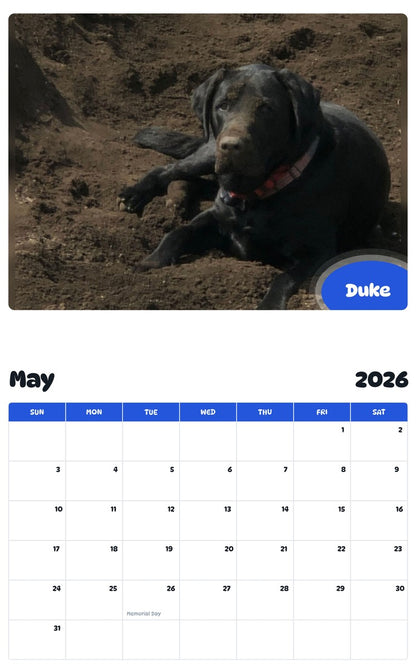 2026 - 2027 Duke - Pawidols Pet Calendar