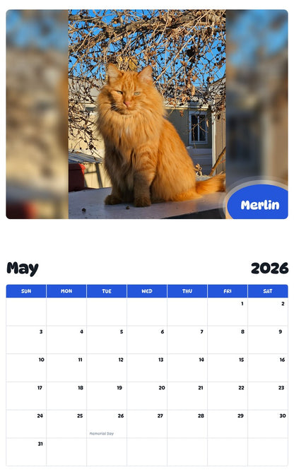 2026 - 2027 Merlin - Pawidols Pet Calendar