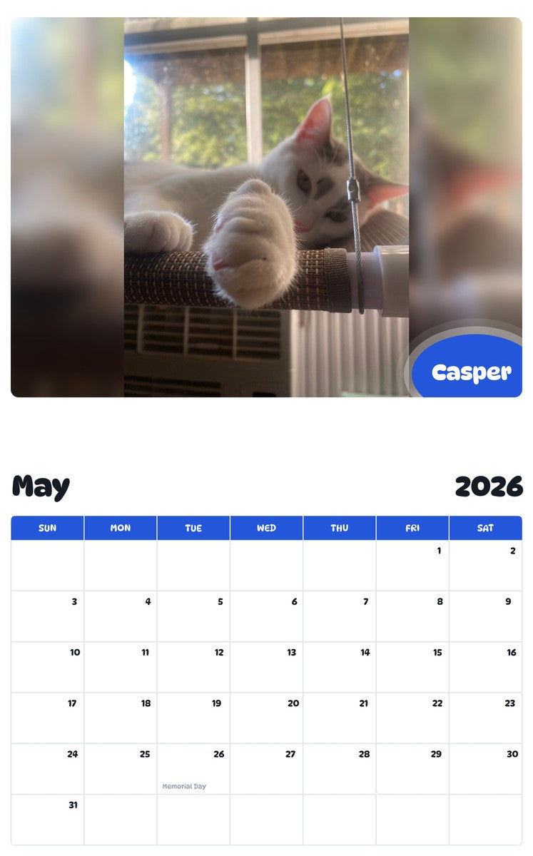 2026 - 2027 Casper - Pawidols Pet Calendar