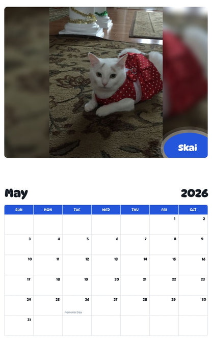 2026 - 2027 Skai - Pawidols Pet Calendar