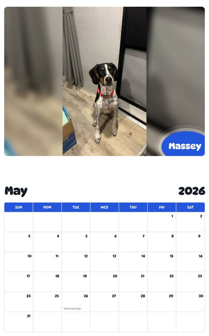 2026 - 2027 Massey - Pawidols Pet Calendar