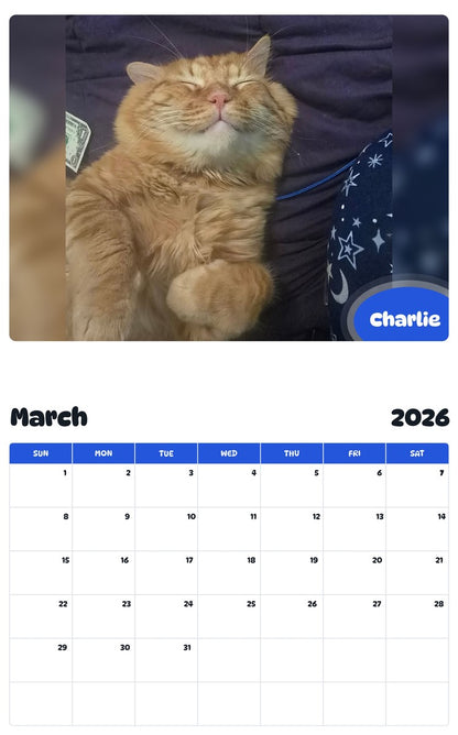 November 2025 - October 2026 Charlie - Pawidols Pet Calendar