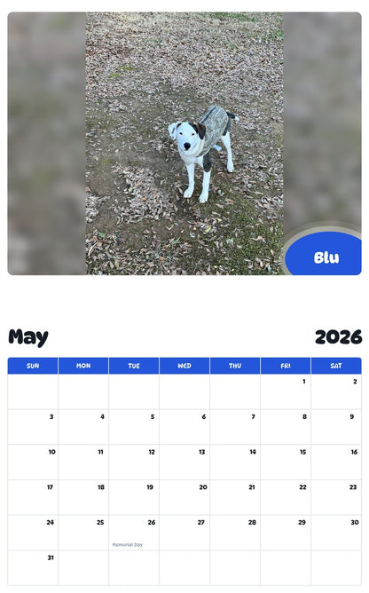 2026 - 2027 Blu - Pawidols Pet Calendar