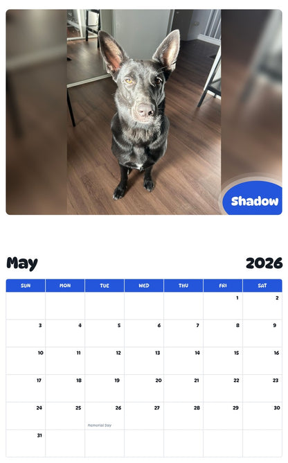 2026 - 2027 Shadow - Pawidols Pet Calendar