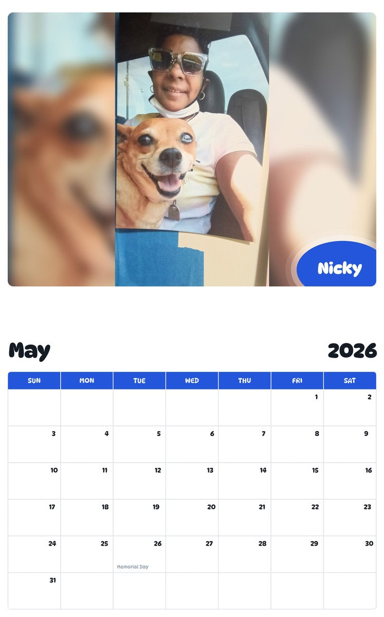 2026 - 2027 Nicky - Pawidols Pet Calendar