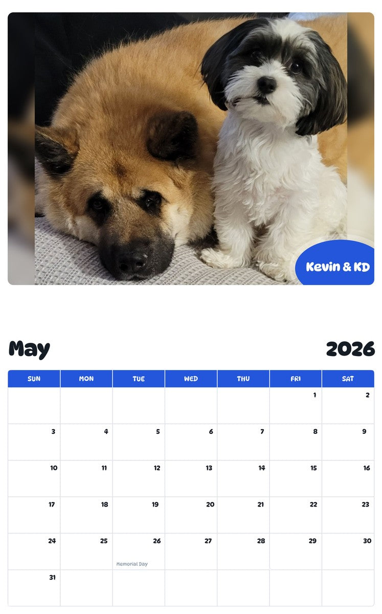 2026 - 2027 Kevin & KD - Pawidols Pet Calendar