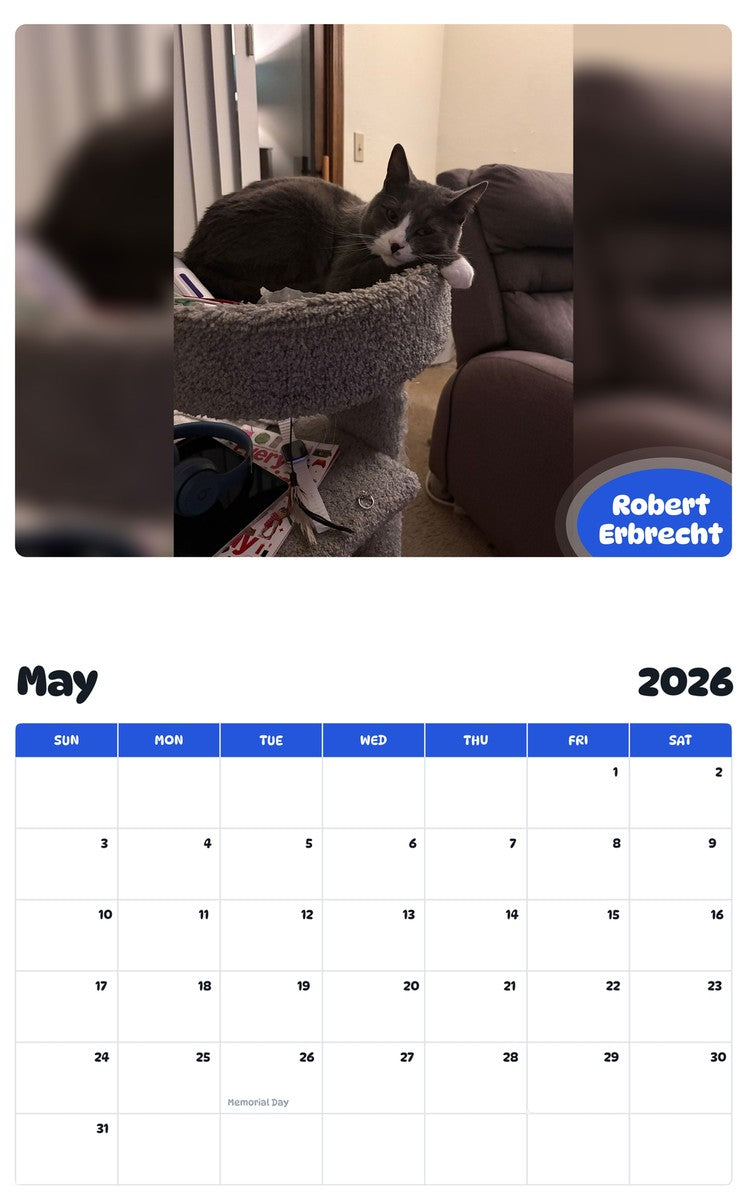 2026 - 2027 Robert Erbrecht - Pawidols Pet Calendar