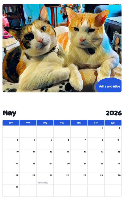 2026 - 2027 Fritz and Alice - Pawidols Pet Calendar