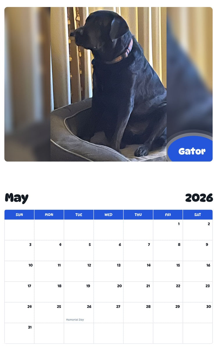 2026 - 2027 Gator - Pawidols Pet Calendar