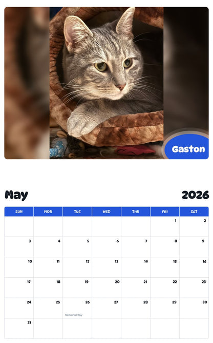 2026 - 2027 Gaston - Pawidols Pet Calendar