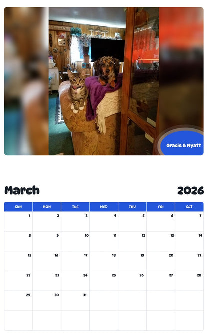 November 2025 - October 2026 Gracie & Wyatt - Pawidols Pet Calendar