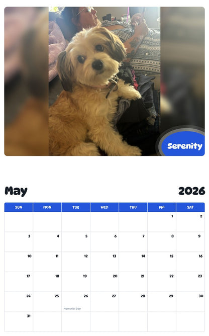 2026 - 2027 Serenity - Pawidols Pet Calendar