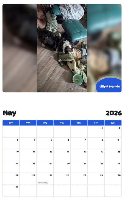 2026 - 2027 Lilly & Frankie - Pawidols Pet Calendar