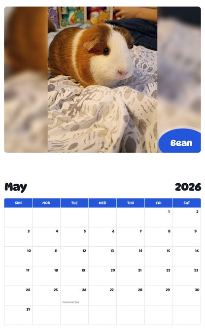 2026 - 2027 Bean - Pawidols Pet Calendar