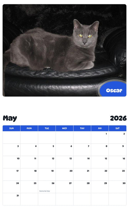 2026 - 2027 Oscar - Pawidols Pet Calendar