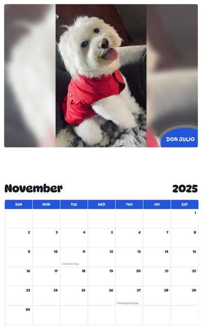 July 2025 - June 2026 Don Julio - Pawidols Pet Calendar
