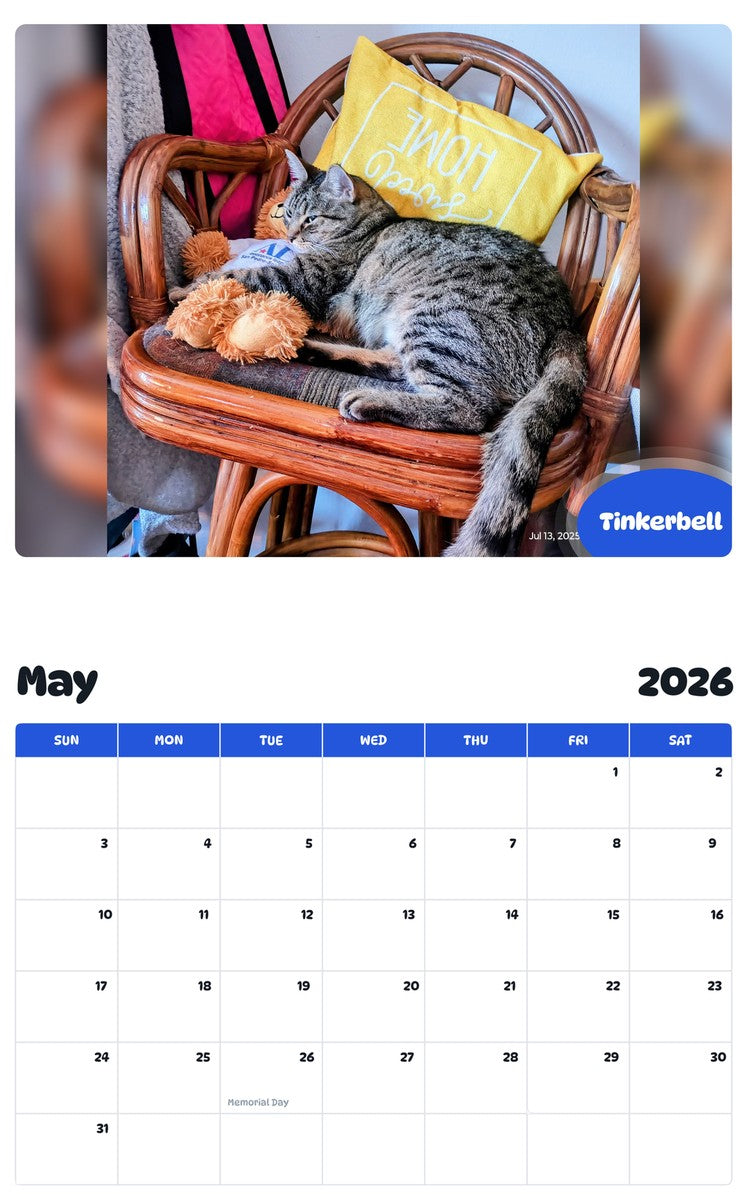 2026 - 2027 Tinkerbell - Pawidols Pet Calendar