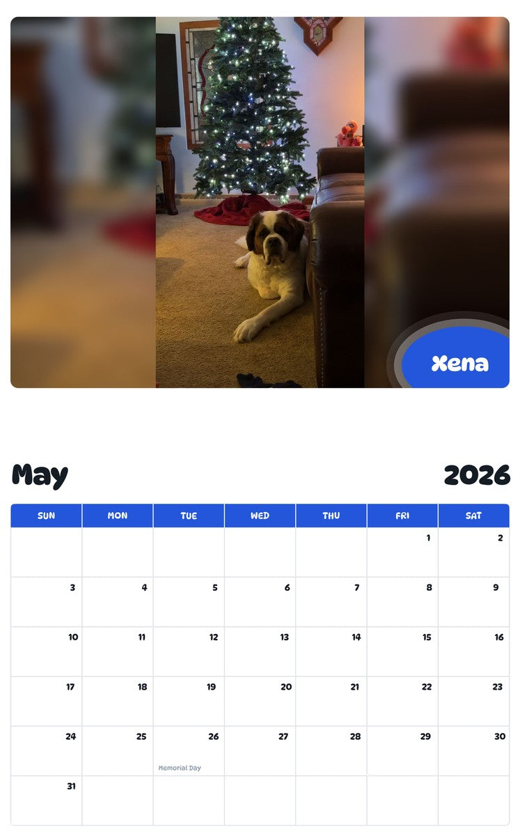 2026 - 2027 Xena - Pawidols Pet Calendar
