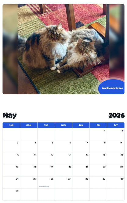 2026 - 2027 Frankie and Grace - Pawidols Pet Calendar