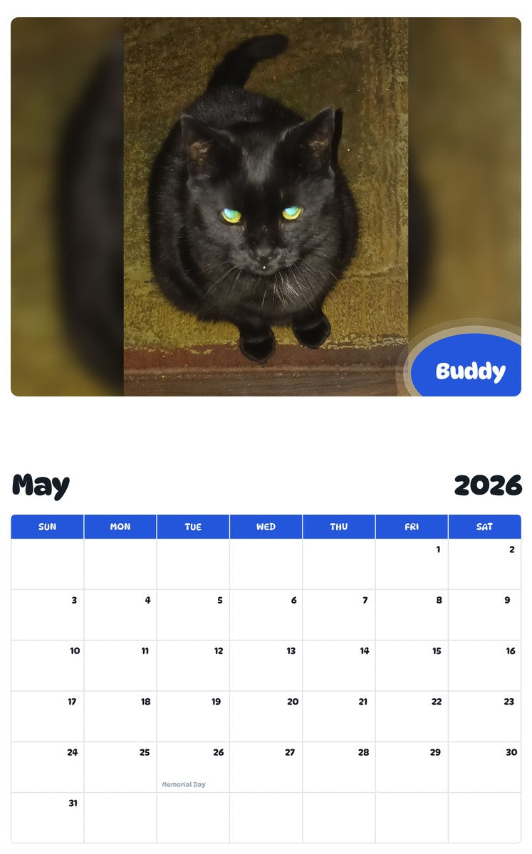2026 - 2027 Buddy - Pawidols Pet Calendar
